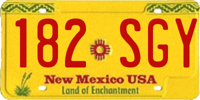 NM license plate 182SGY