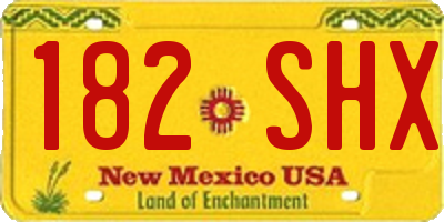 NM license plate 182SHX