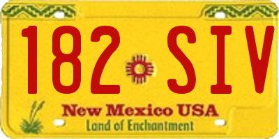 NM license plate 182SIV