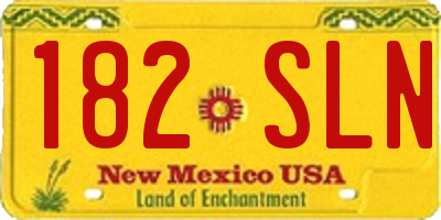 NM license plate 182SLN