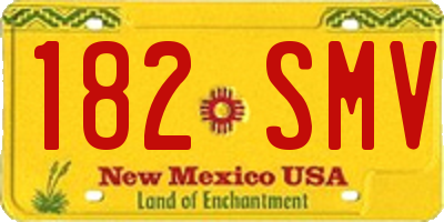 NM license plate 182SMV