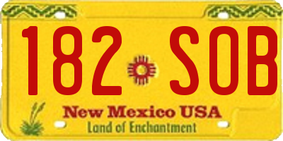 NM license plate 182SOB