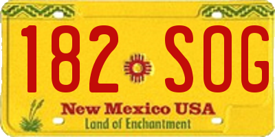 NM license plate 182SOG
