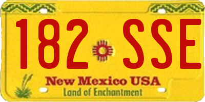 NM license plate 182SSE