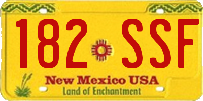 NM license plate 182SSF