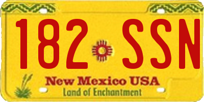 NM license plate 182SSN