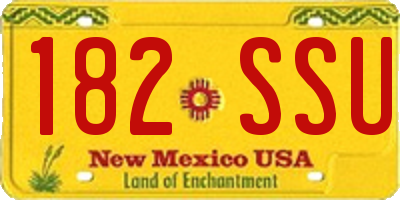 NM license plate 182SSU