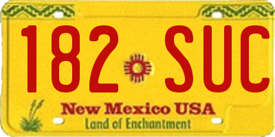 NM license plate 182SUC