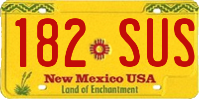 NM license plate 182SUS