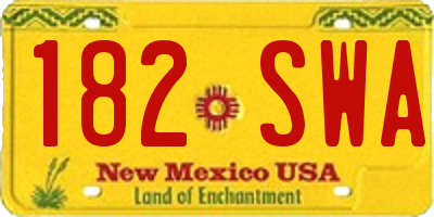 NM license plate 182SWA