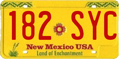 NM license plate 182SYC