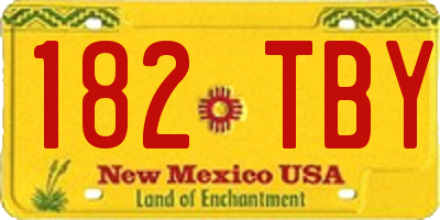 NM license plate 182TBY