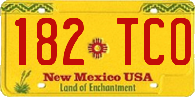 NM license plate 182TCO