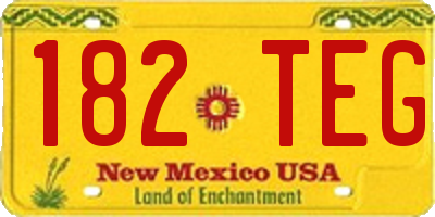 NM license plate 182TEG