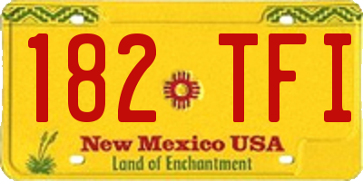 NM license plate 182TFI