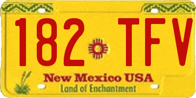 NM license plate 182TFV