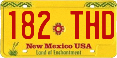 NM license plate 182THD