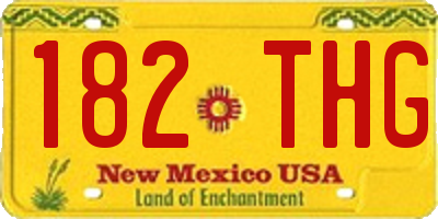 NM license plate 182THG