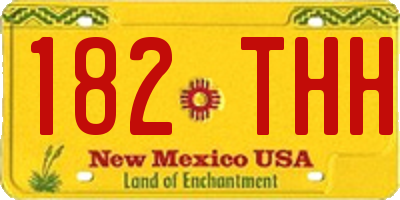 NM license plate 182THH