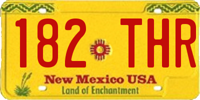 NM license plate 182THR