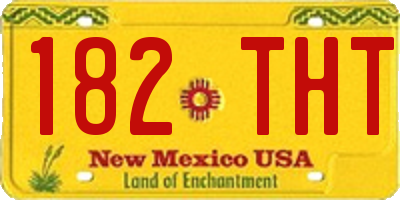 NM license plate 182THT