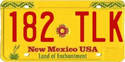 NM license plate 182TLK