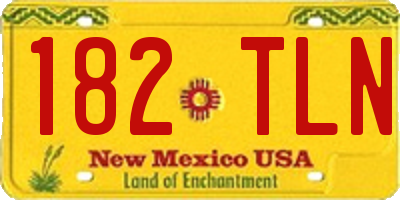 NM license plate 182TLN