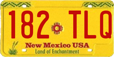 NM license plate 182TLQ