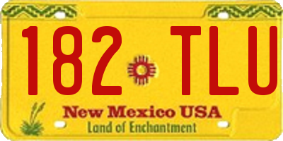 NM license plate 182TLU