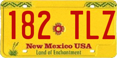 NM license plate 182TLZ