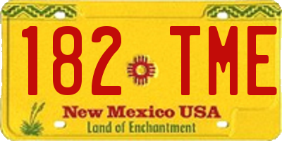 NM license plate 182TME