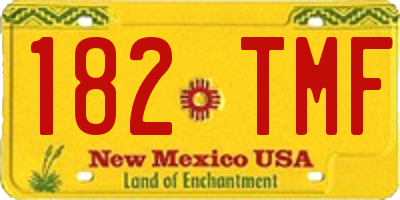 NM license plate 182TMF