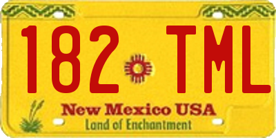 NM license plate 182TML
