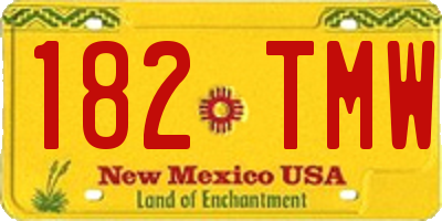 NM license plate 182TMW