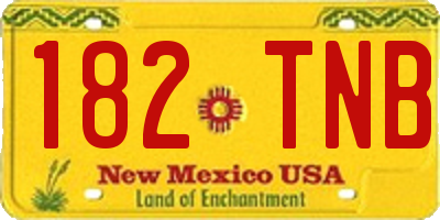 NM license plate 182TNB