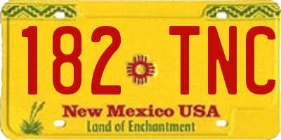 NM license plate 182TNC