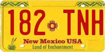 NM license plate 182TNH
