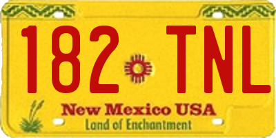 NM license plate 182TNL