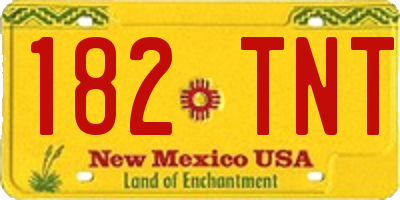NM license plate 182TNT