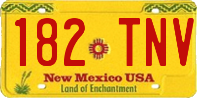 NM license plate 182TNV