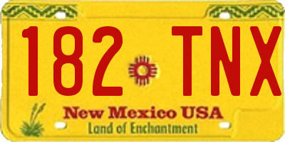 NM license plate 182TNX