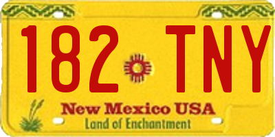 NM license plate 182TNY