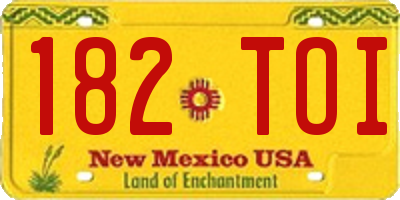 NM license plate 182TOI