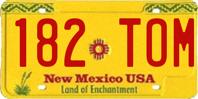 NM license plate 182TOM