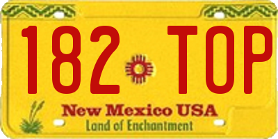 NM license plate 182TOP