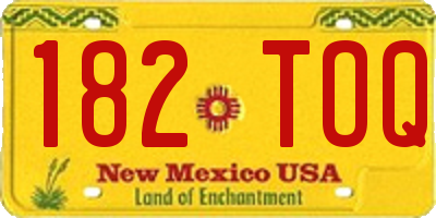 NM license plate 182TOQ