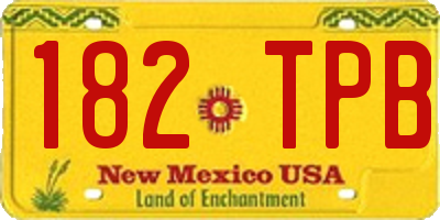 NM license plate 182TPB