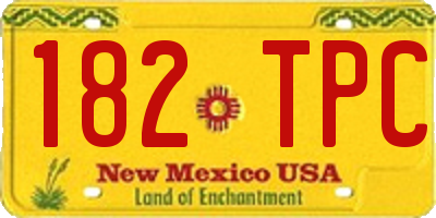 NM license plate 182TPC