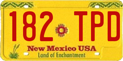 NM license plate 182TPD