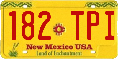 NM license plate 182TPI